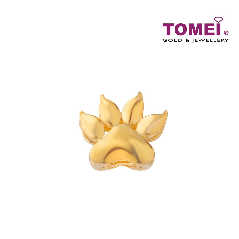 TOMEI Tiger Footprint Charm, Yellow Gold 916