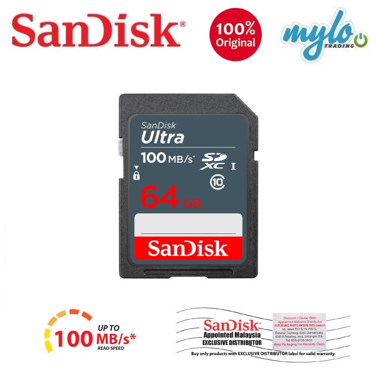 Sandisk Ultra 100mb S Sd Card 64gb Shopee Malaysia