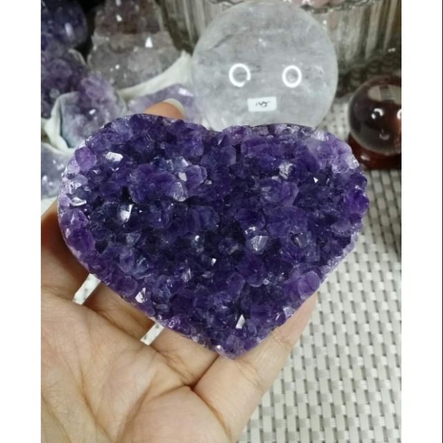 Ot128 Amethyst Cluster 紫晶簇小爱心紫晶镇紫晶片 Shopee Malaysia