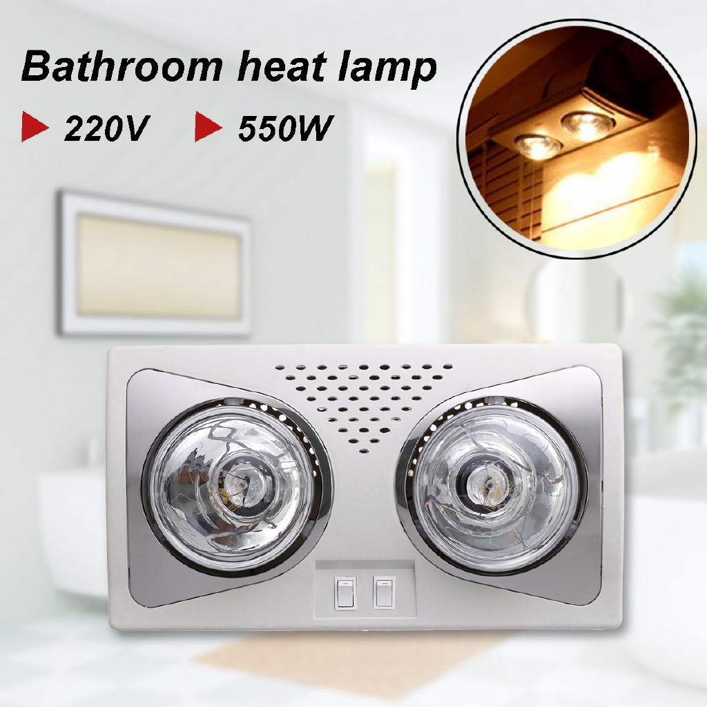 550w Bathroom Ceiling Light Heater Bath 2 Heat Lamp Exhaust Fan Wall Mounted