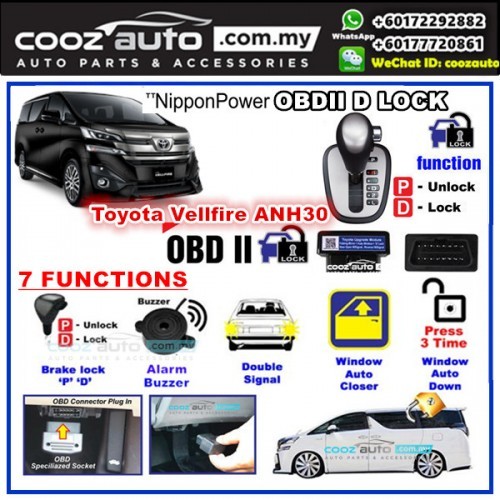 Toyota Vellfire Anh30 2016 2018 Nippon Power 7 In 1 Obd D Gear Auto Door Lock