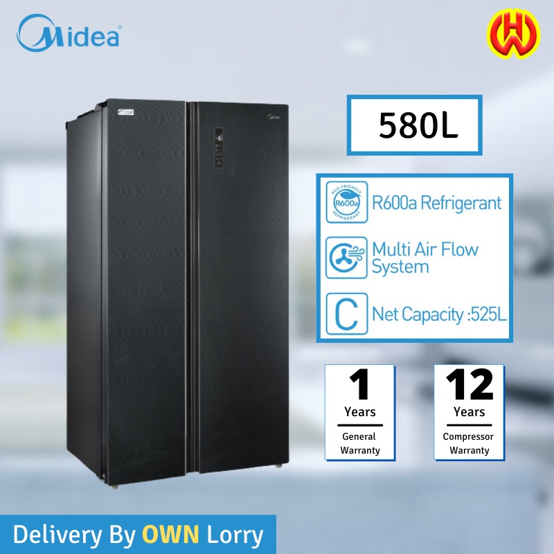 [Delivery KL & Selangor] Midea Side By Side Refrigerator 580L Inverter
