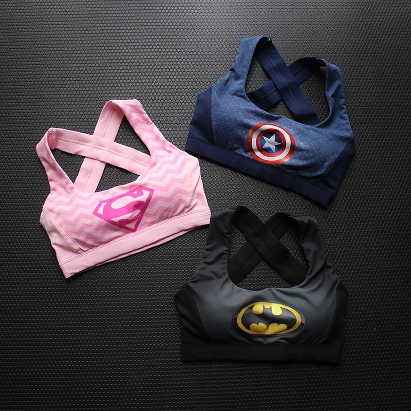 Captain America Superman Batman Fitness Sports Bra Women Tops 3d Print  Breathable Yoga Running Sport Bra | Shopee Malaysia