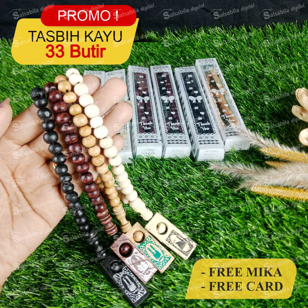 Tasbih Wood 33BUTIR Original PREMIUM souvenir Packaging Mica / 33 ...