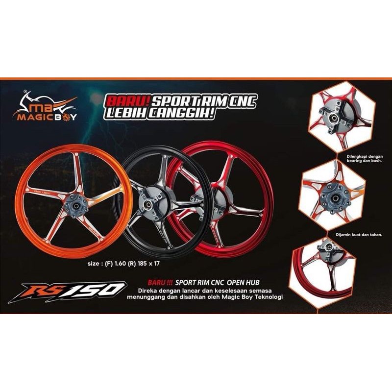 Magic Boy FG 511 Sport Rim RS150 PNP (1.6/1.85) | Shopee Malaysia