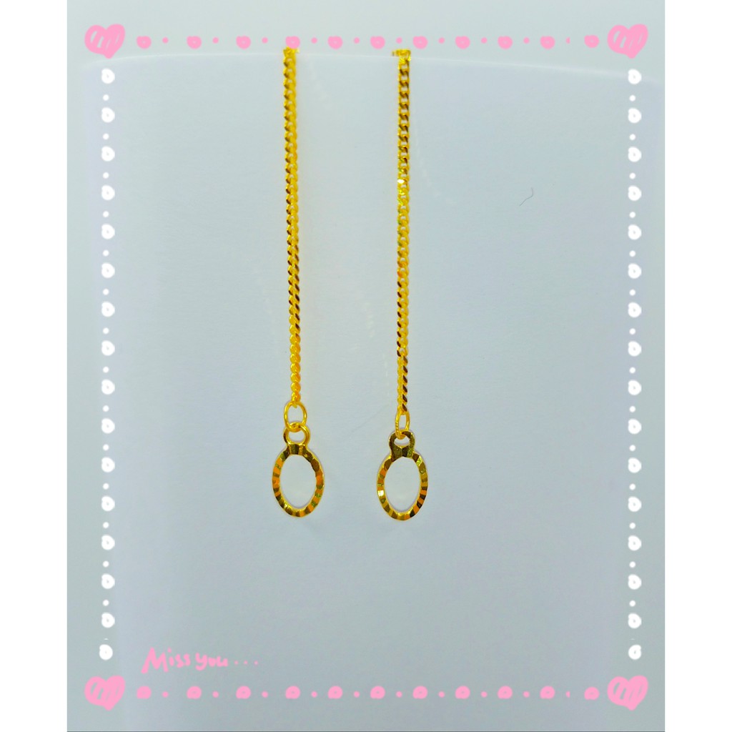 916 Gold Drop Earrings / Subang Jarum Emas 916-10RJ613