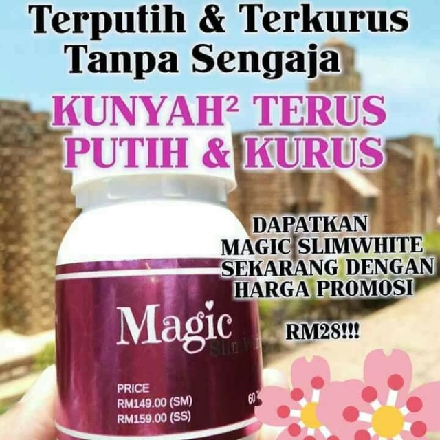 Magic Slim White Putih Dan Kurus Cantik Gebu Ubat Produk Pemutih Slim White Shopee Malaysia