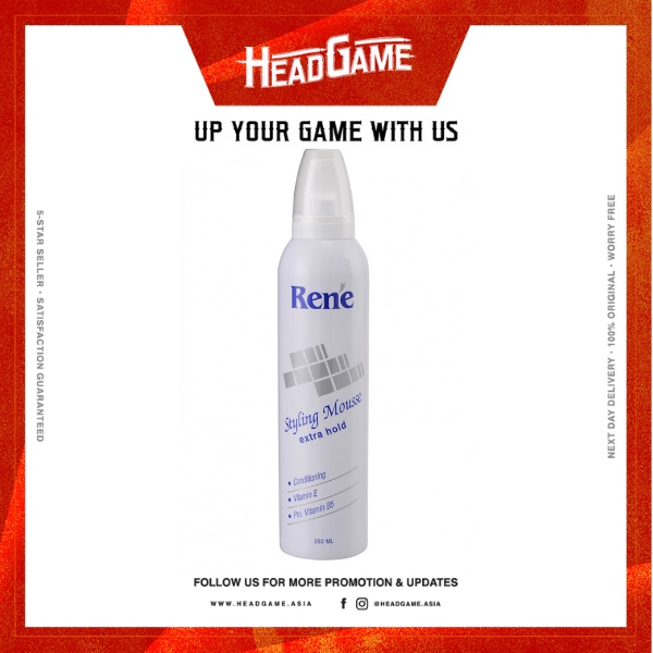[Fast Selling] 3PCS BUNDLE Rene Hair Styling Mousse Extra Hold Conditioning with Vitamin E & Pro-Vitamin B5 (250ml)