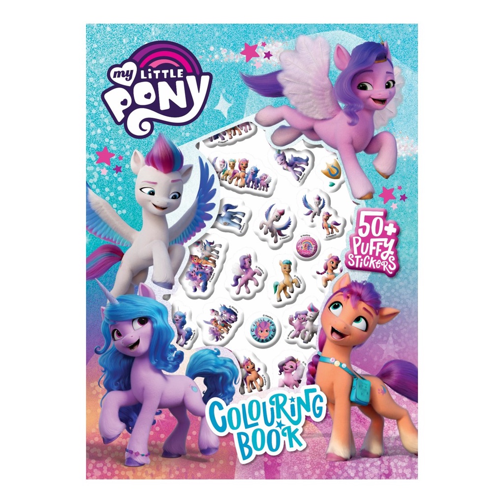 My Little Pony Colouring Book with 50+ Puffy Stickers For Kids | Shopee ...