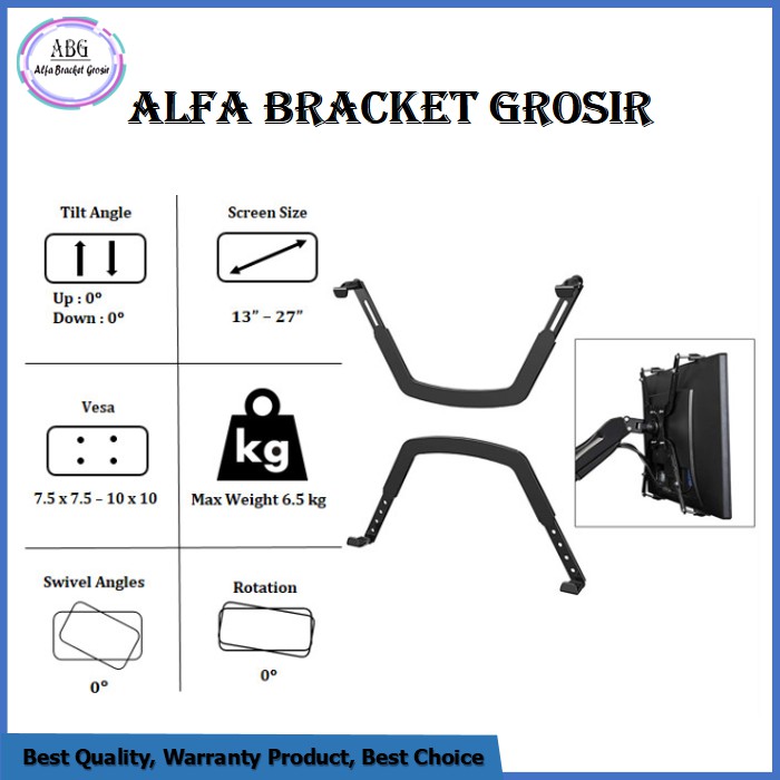 Vesa Inch Non Vesa Monitor Adapter Extender Clamp Shopee Malaysia