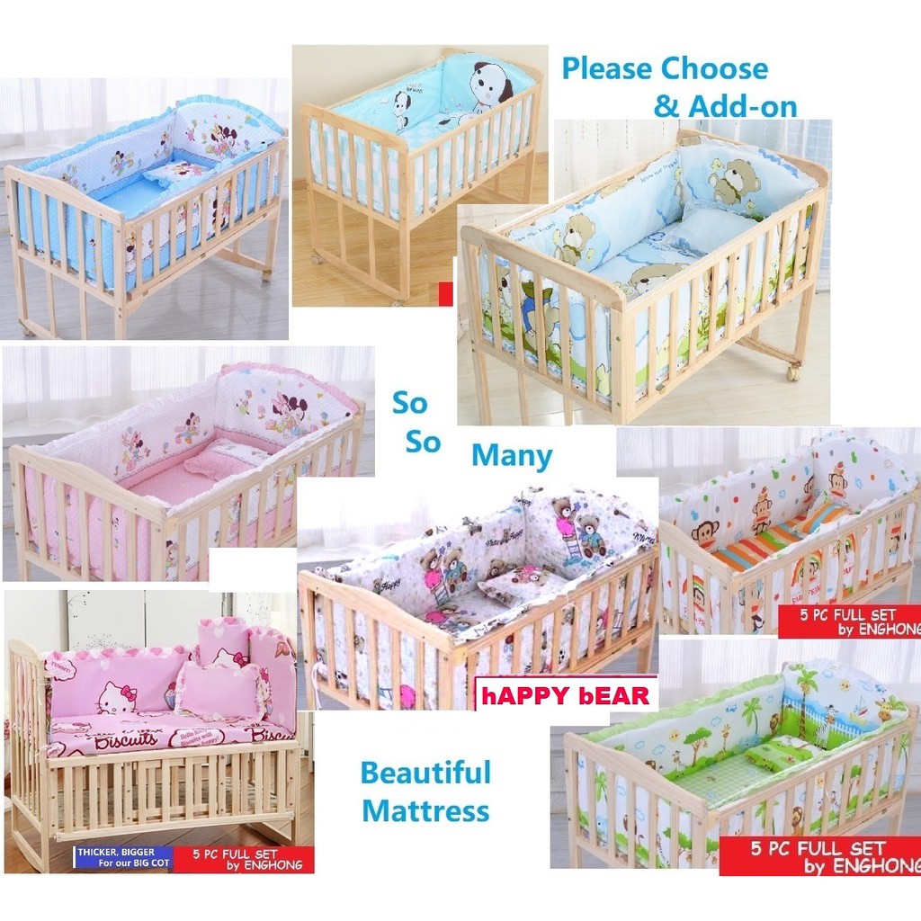 Large Cotton Baby Bed Set Mattress Baby Cot Protector Crib Bumper