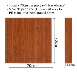 3D Wood Grain Foam Wallpaper  70x70cm Kertas  Dinding 