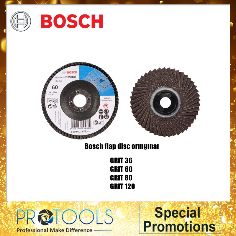 BOSCH FLAP DISC GRIT 36,60,80,120 Shopee Malaysia