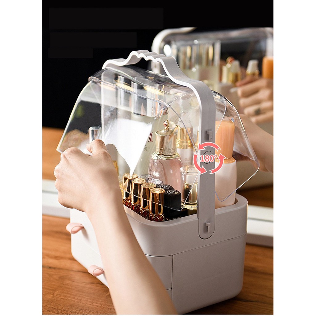 AMG Women Beauty Cosmetic Storage Box Waterproof Dustproof Large Makeup  Organizer Makeup Storage Box BMB-P | Shopee Malaysia