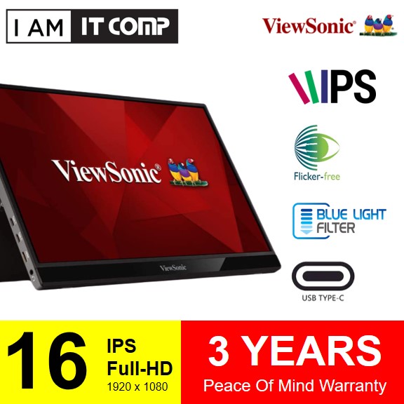viewsonic 15.6 inch 1080p portable monitor with ips touchscreen