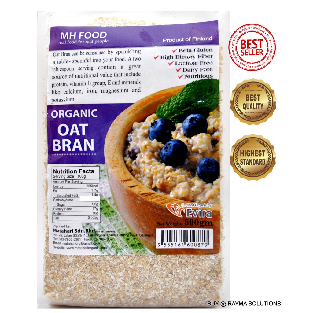 MH FOOD Organic Oat Bran 500g Shopee Malaysia