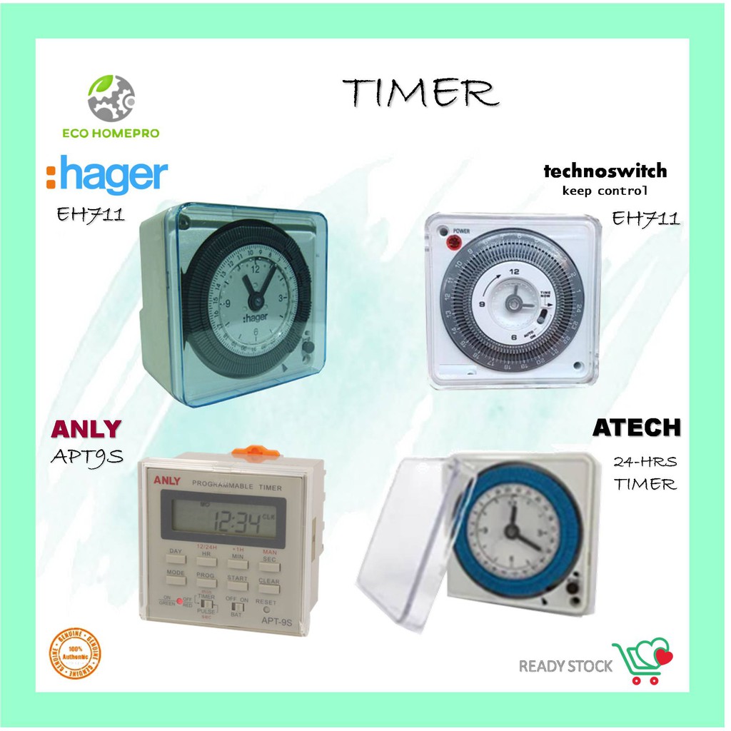 Hager/Atech/Technoswitch/Anly 24Hours Timer / Spring Reserve Timer ...
