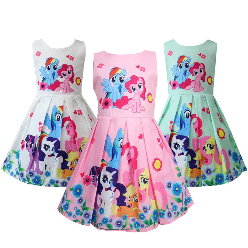 3 Color Cute My Little Pony Girls Dress Cartoon Fashion Summer Baby Girl  Clothes Birthday Present Christmas Princess Dress | Shopee Malaysia