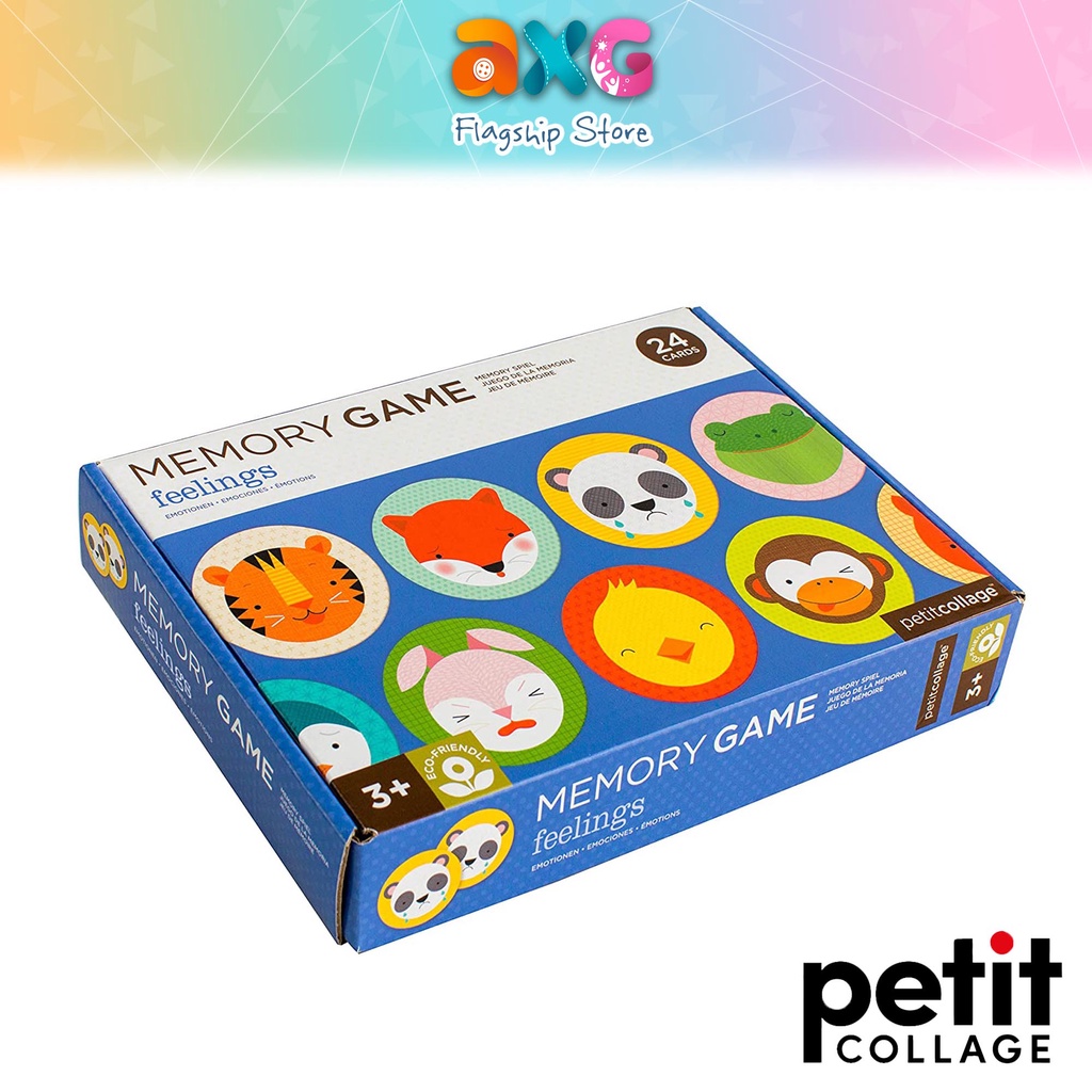 Petit Collage Feelings Memory Game (MG-FEELINGS) Flash Card Memory for Baby Bayi Kids Kad Imbas Early Learning