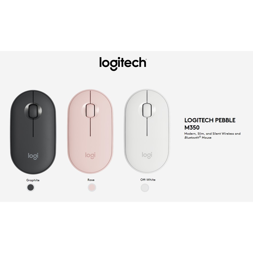 Ready Stock Logitech Pebble M350 Modern Slim Silent Wireless Bluetooth Mouse Shopee Malaysia
