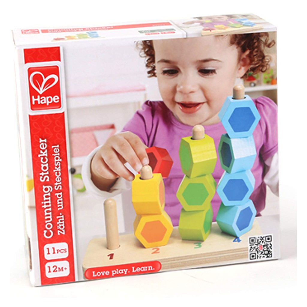 Hape Counting Stacker Toddler Wooden Stacking Block Set 