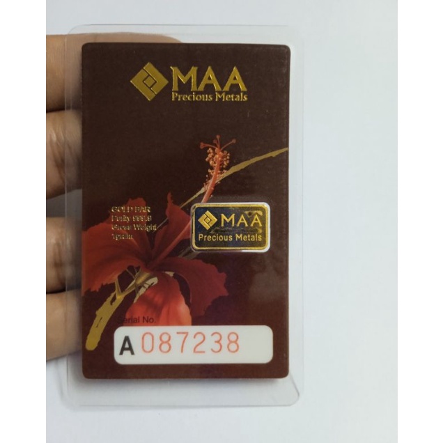 Gold Bar 1 gram emas 999.9 gold oro preppers