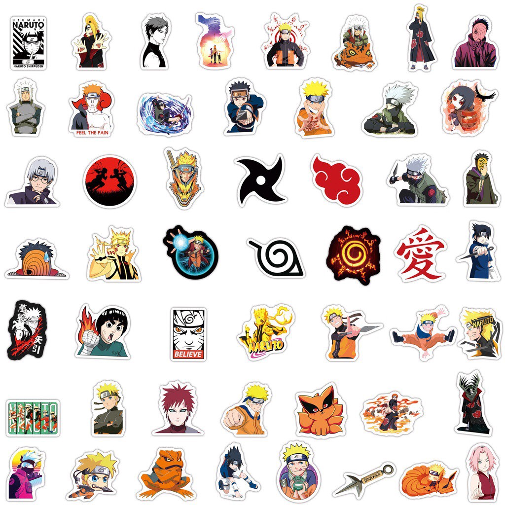 anime sticker 100pcs 50pc stickers pack deco demon slayer haikyuu jujutsu kaisen my hero academia titan naruto one piece shopee malaysia