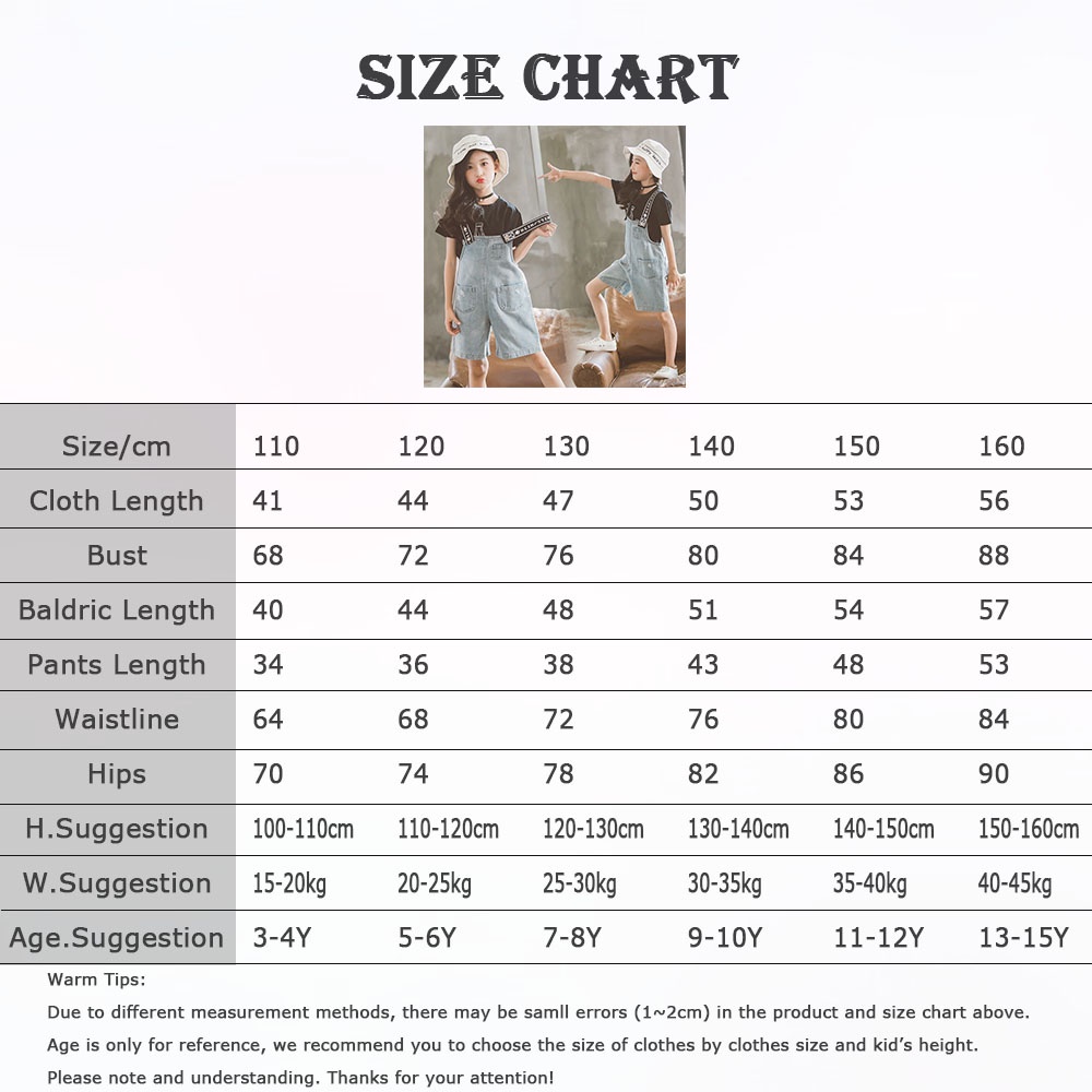 New Teen Girl Clothing Sets Summer Suit Jeans Suit Casual T Shirt Overalls Short Sleeved Pants Suit 2pcs Suit Cotton 3 15 Years Shopee Malaysia