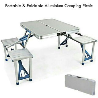 Outdoor Portable Aluminium  Camping Picnic Table Meja  Lipat  