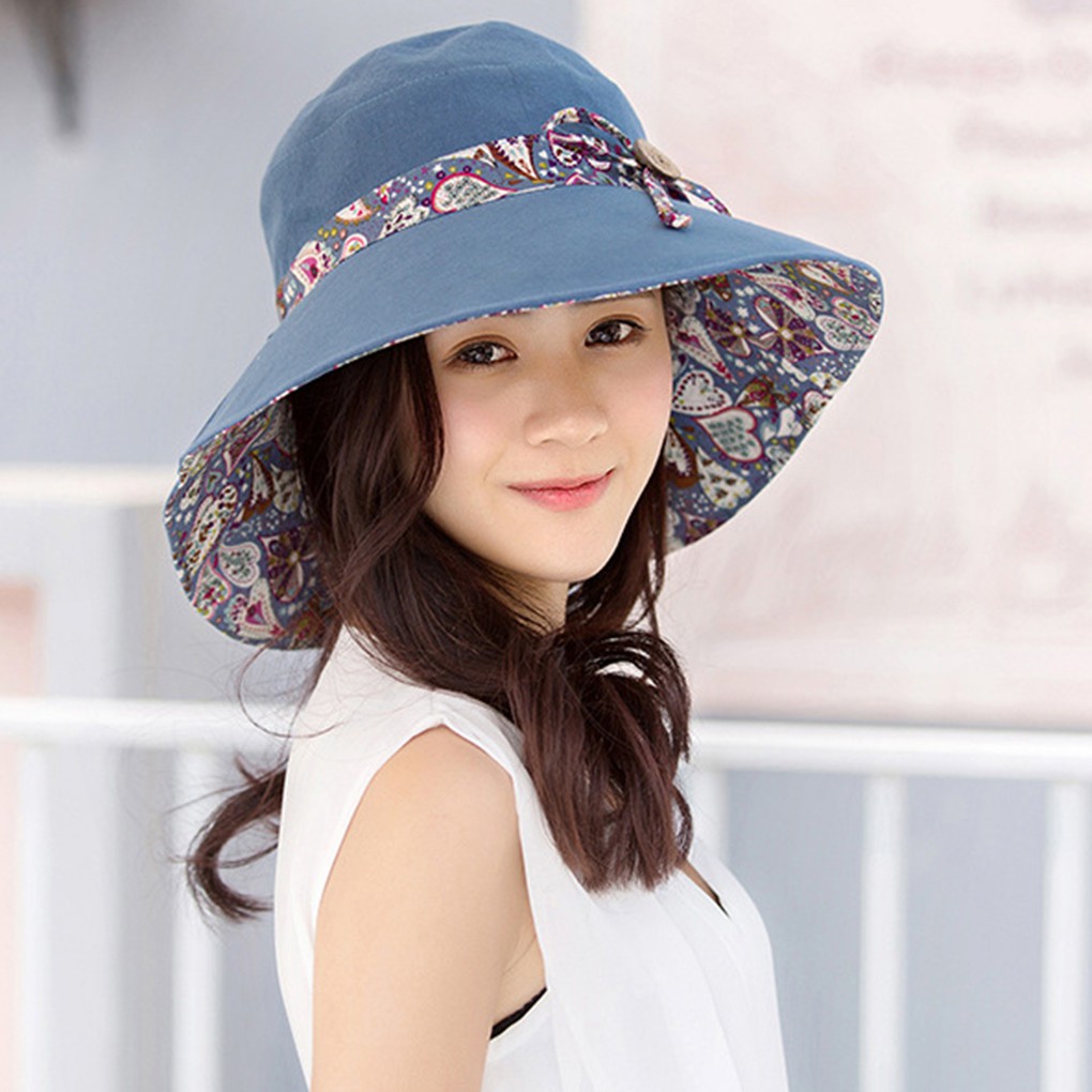 Womens Summer Sun Uv Protection Hat Foldable Wide Brim Hats Breathable ...