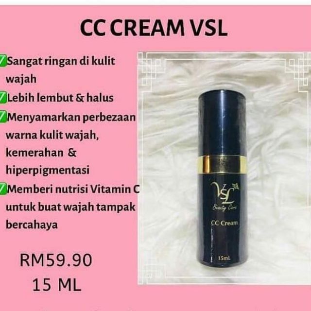 Cc Cream Vsl Beauty Care Cosmetic Shopee Malaysia