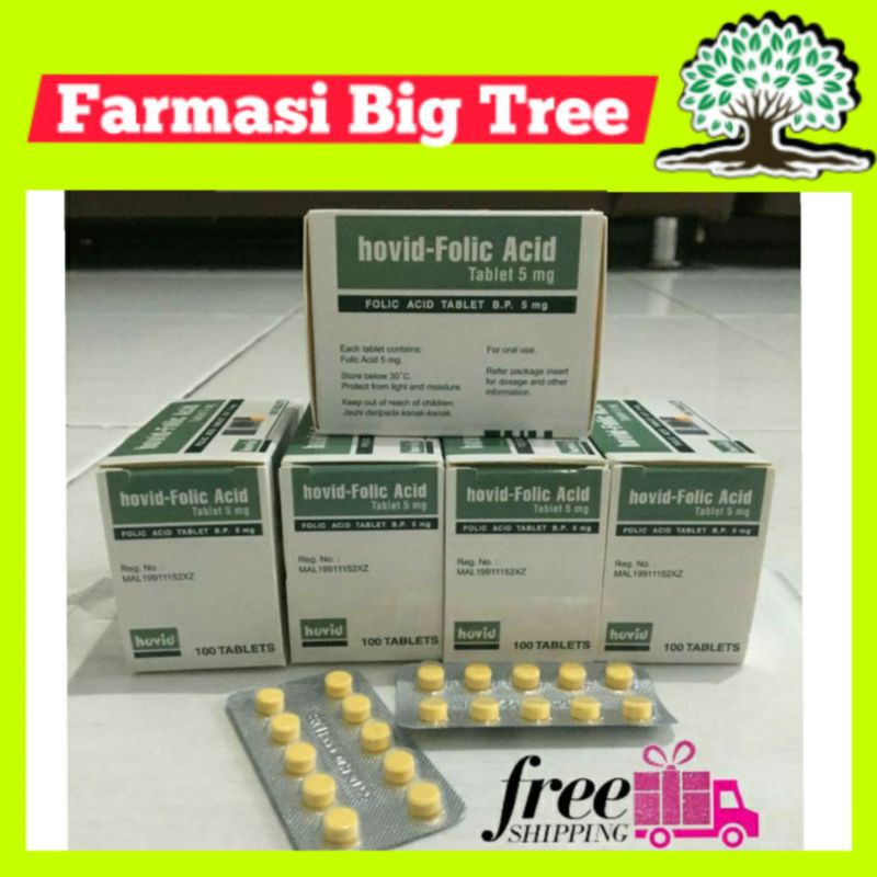 Hovid Folic Acid Tab 5mg 10 S 100 S Vitamin Tambah Darah Shopee Malaysia