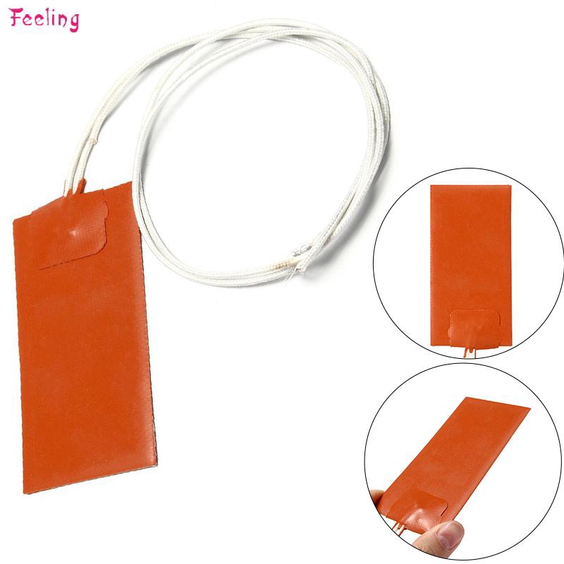 Electric heating pad Element Heated 100x50mm Compound Mat 12V DC Blanket Hydraulic Heating Tray Silicone Orange