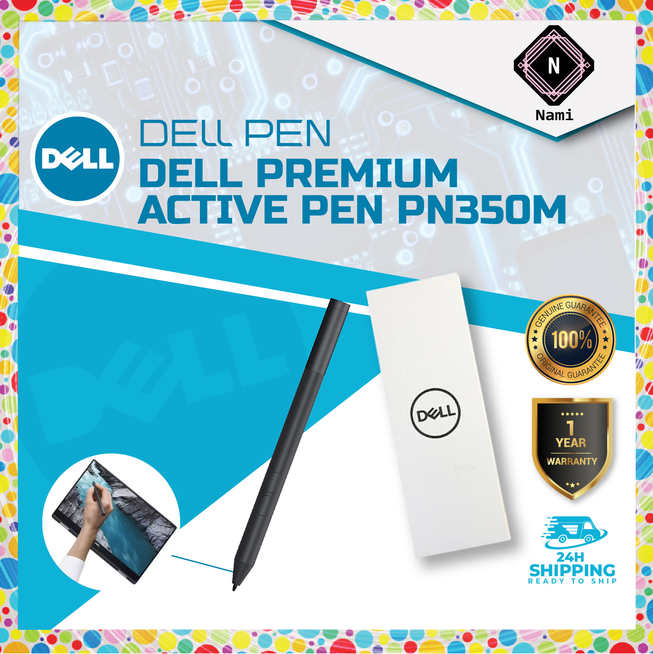 Dell Pn350m Stylus Wireless Active Pen Black Shopee Malaysia
