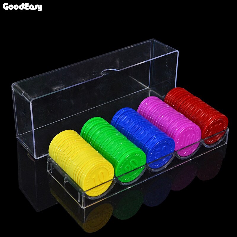 Premium Reliable 100 Pieces/Set Bump Plastic Chips Set Digital Mahjong Poker Game Tokens Coins - Image 3