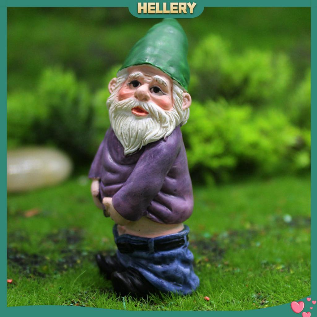 [helleryMY] Mini Gnomes Fairy Garden Resin Miniature Ornament for Outdoor Home Decor