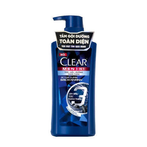 Clear Men 3 In 1 Active Clean 630g Shampoo | Shopee Malaysia