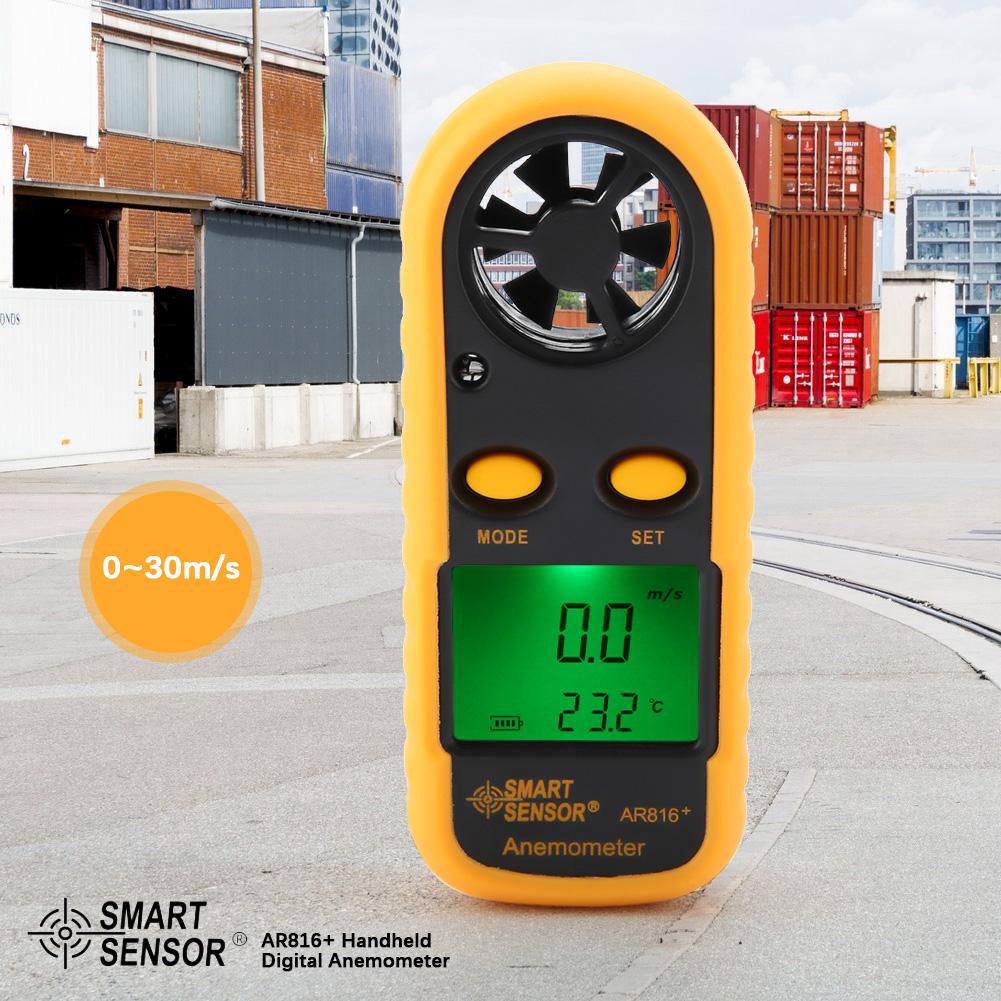 SMART SENSOR AR816 Digital LCD Anemometer Wind Speed Meter Shopee