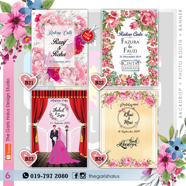 Photo Booth Backdrop 7x8kaki Banner Kahwin Shopee Malaysia