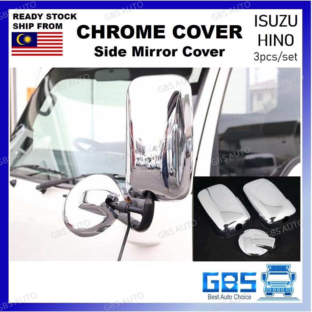 GBS Truck/Lori ISUZU HICOM HINO Chrome Side Mirror Cover 3ton Lori Aksesori