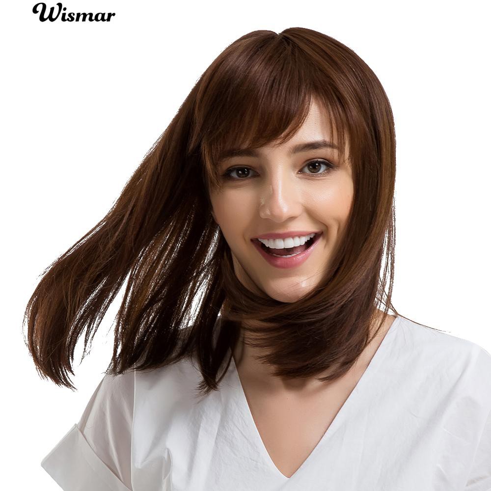 Wismar Human Hair Women Girl Shoulder Length Soft Short Party
