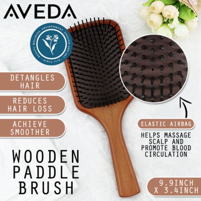Aveda Wooden Paddle Brush Reduce Hair Loss Shopee Malaysia