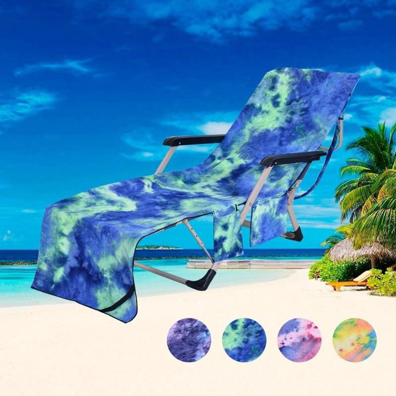 Portable Microfiber Beach Pool Sun Lounge Chair Cover Towel