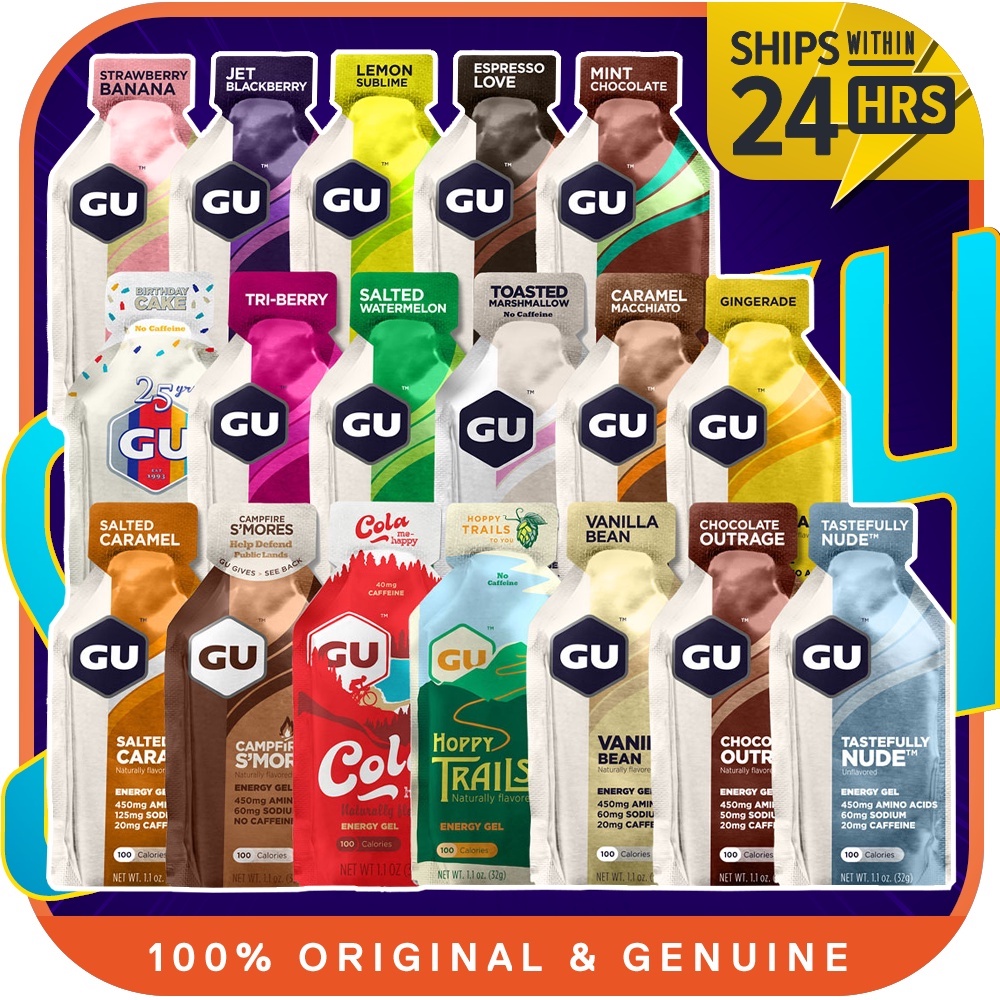 GU Energy Assorted Fruity Flavors Kosher Energy Gels,, 48 OFF