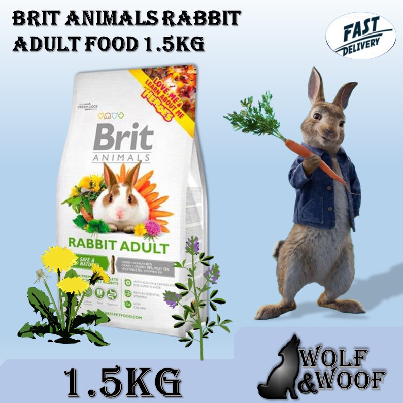 Brit Animals Premium Rabbit Adult Food 1.5KG ( Rabbit Food / Makanan
