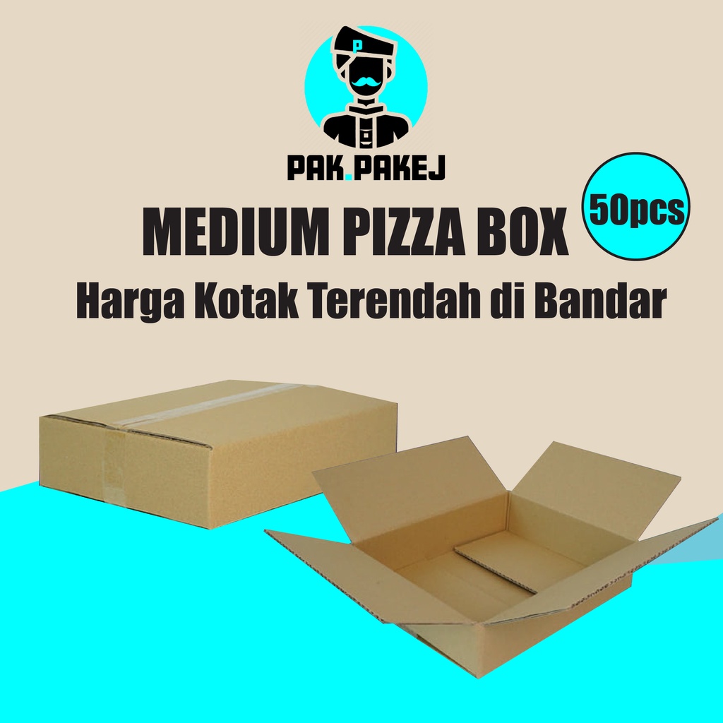 Buy 50pcs Kotak Pizza Medium Pizza Box Medium Wholesales Murah Packaging Simpan Barang Seetracker Malaysia