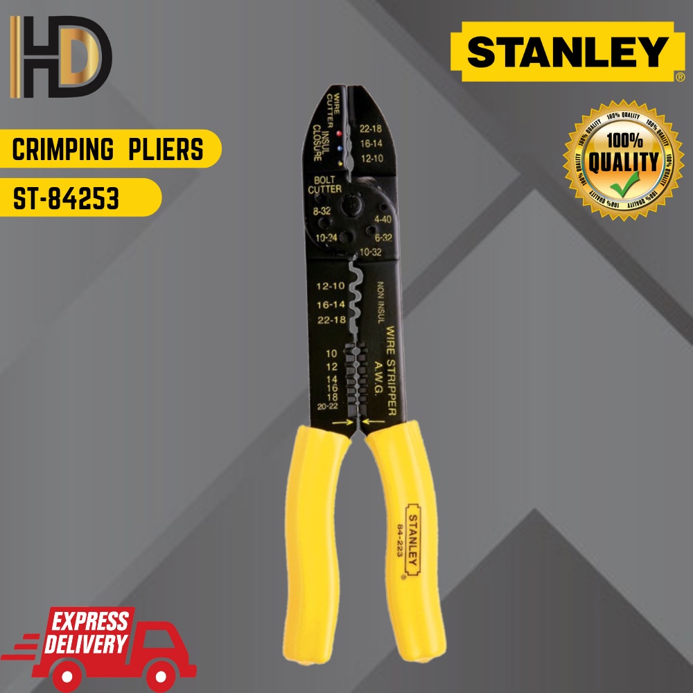 STANLEY 9" 230MM Crimping Pliers Set Box Set / STANLEY 84253 9" 230MM