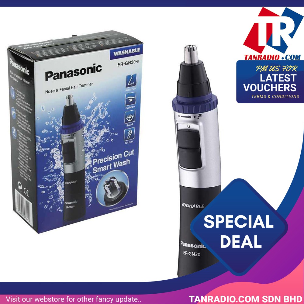 Panasonic Nose Ear Facial Hair Trimmer Wet Dry Vortex Cleaning