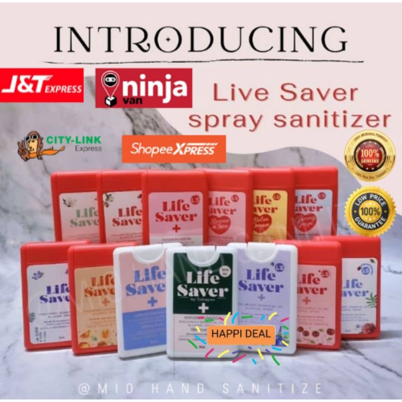 LIFE SAVER HAND SANITIZER [ Alcohol 75% ] (Perfume + Sanitizer 300