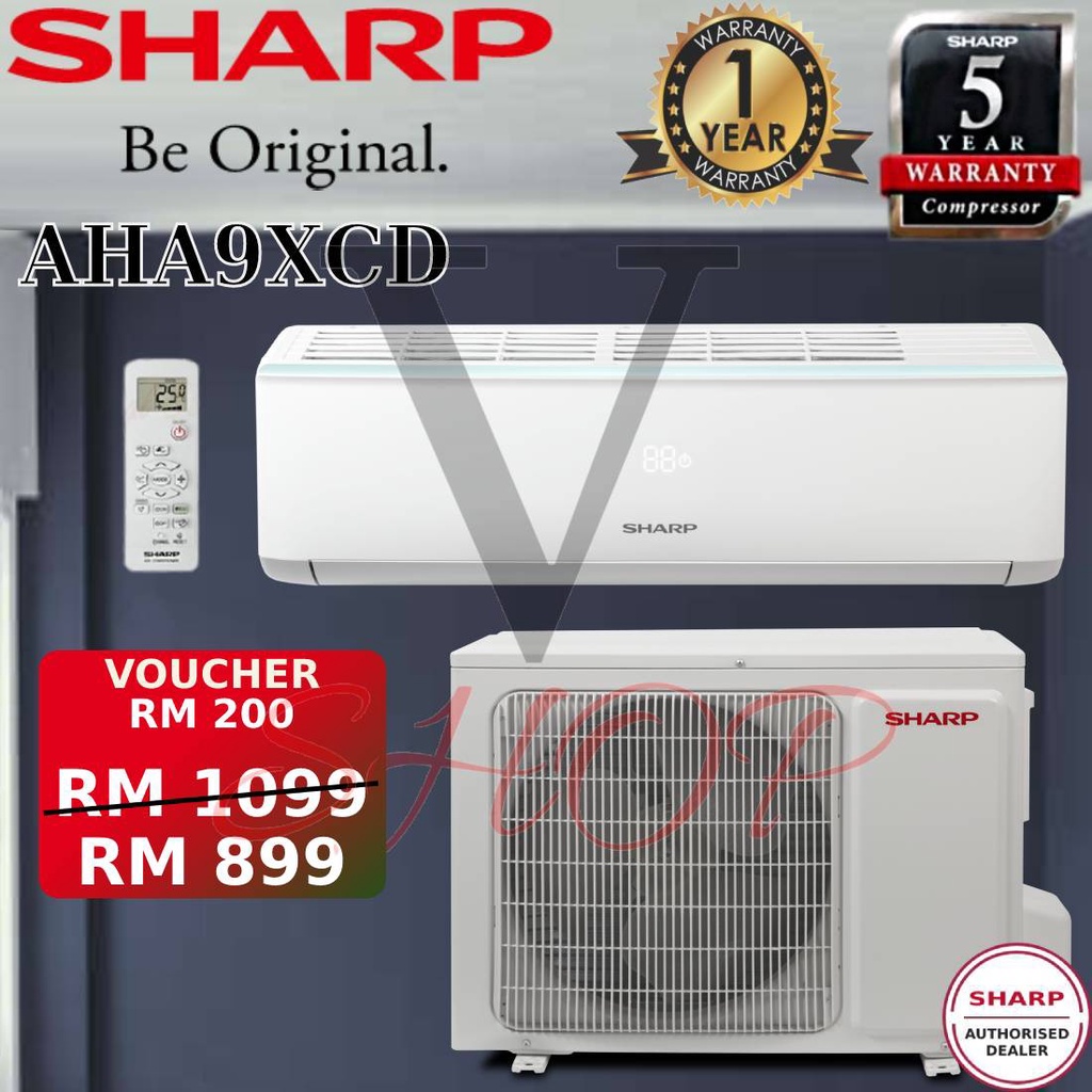 SHARP 1.0HP R32 NONINVERTER AIR CONDITIONER AHA9XCD // AHA9WCD2